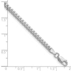 Sterling Silver Rhodium-plated Polished 3.4mm Domed Curb Chain