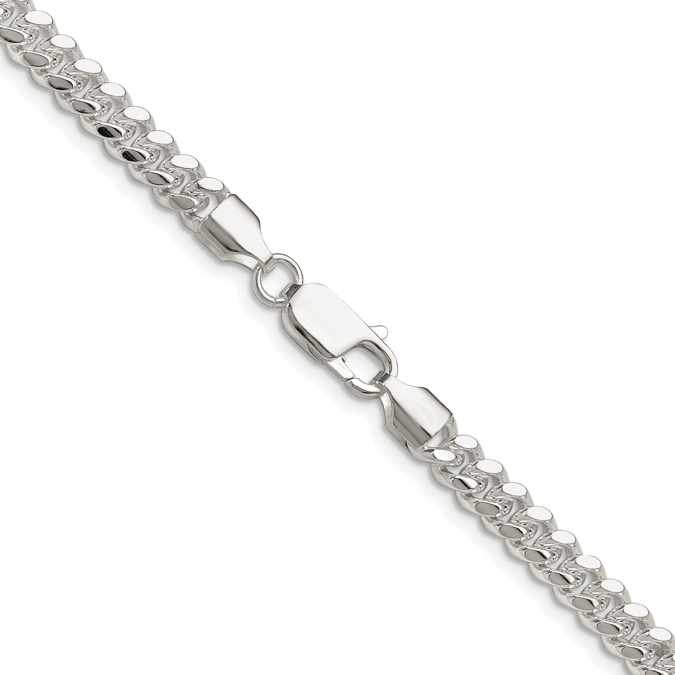 Sterling Silver Rhodium-plated Polished 5.7mm Domed Curb Chain