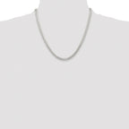 Sterling Silver Rhodium-plated Polished 5.7mm Domed Curb Chain