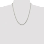 Sterling Silver Rhodium-plated Polished 5.7mm Domed Curb Chain