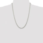 Sterling Silver Rhodium-plated Polished 5.7mm Domed Curb Chain
