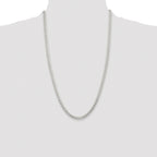 Sterling Silver Rhodium-plated Polished 5.7mm Domed Curb Chain