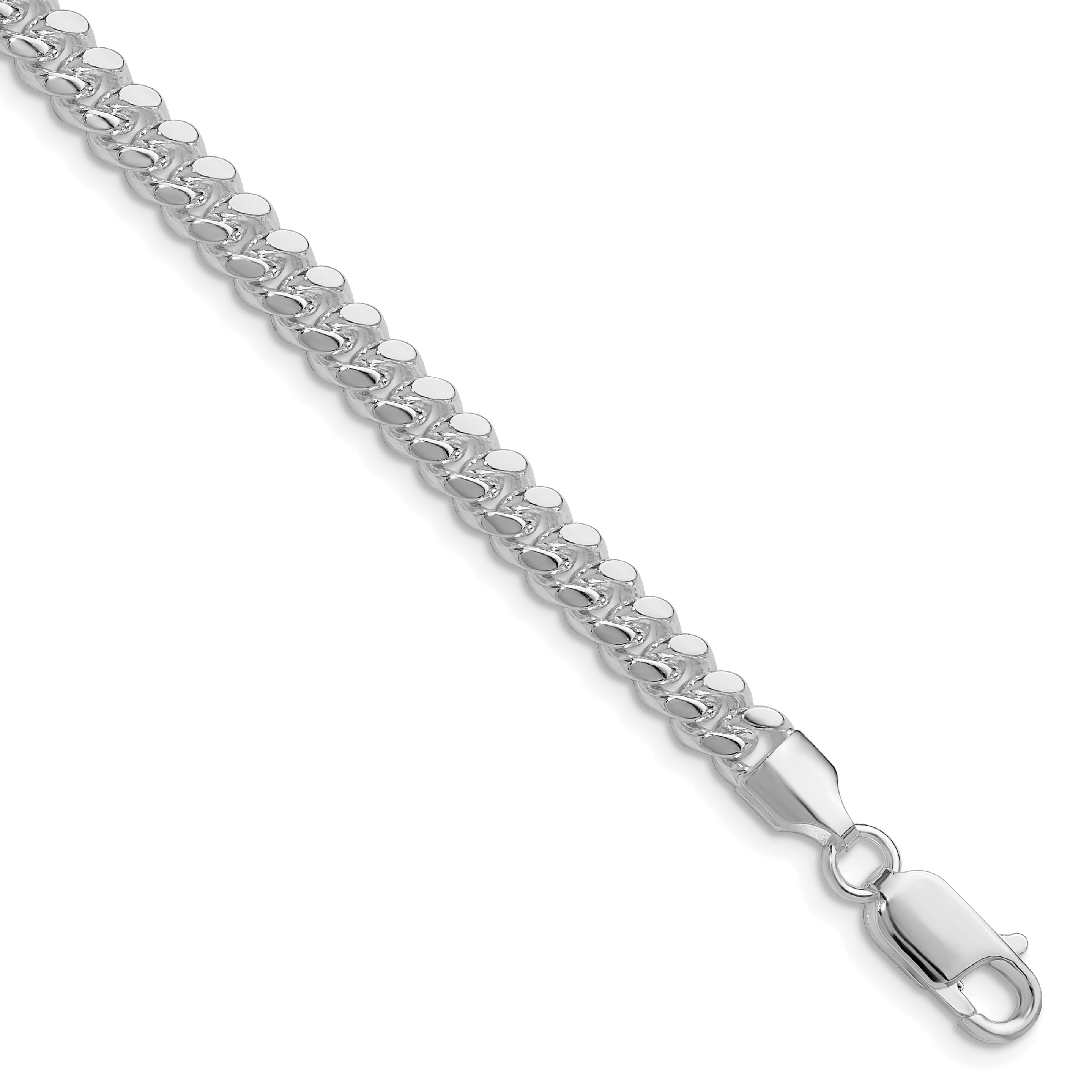 Sterling Silver Rhodium-plated Polished 5.7mm Domed Curb Chain Main image