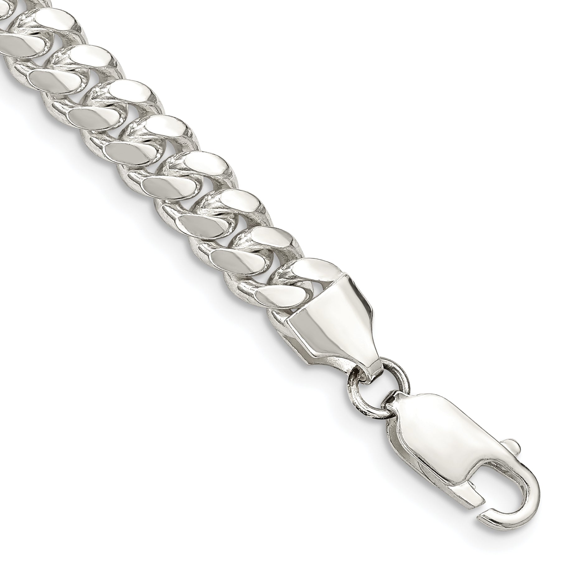 Sterling Silver 6.4mm Polished Domed Curb Chain Main image