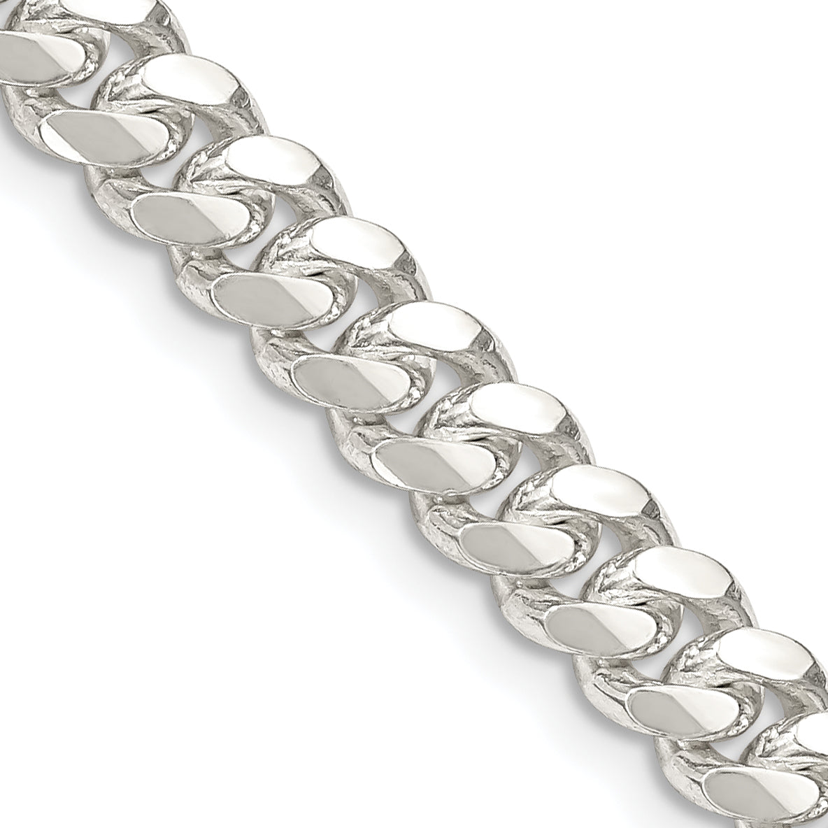 Sterling Silver 6.4mm Polished Domed Curb Chain Main image