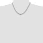 Sterling Silver Rhodium-plated 6.4mm Polished Domed Curb Chain