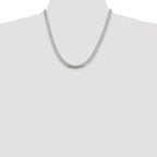Sterling Silver Rhodium-plated 6.4mm Polished Domed Curb Chain