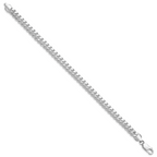 Sterling Silver Rhodium-plated 6.4mm Polished Domed Curb Chain