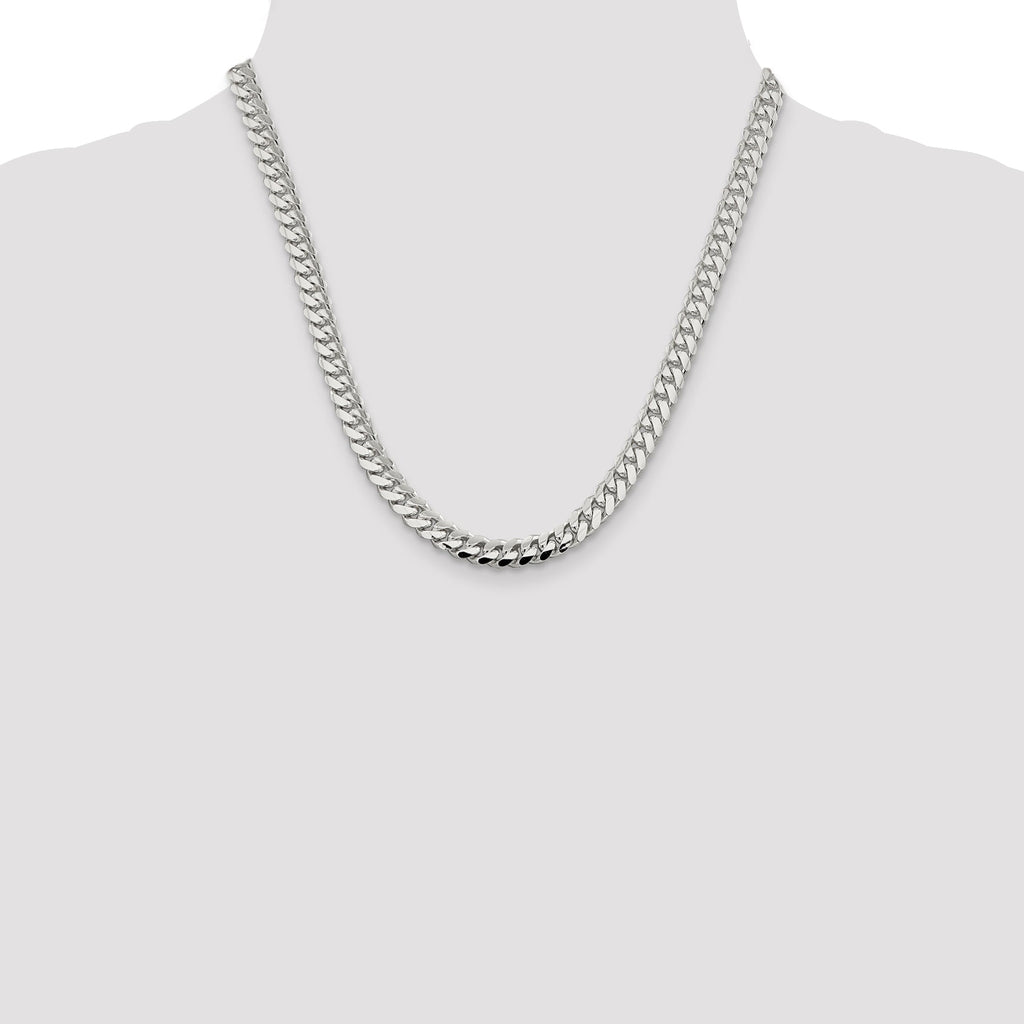 Sterling Silver 7.0mm Polished Domed Curb Chain