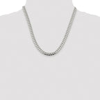 Sterling Silver Rhodium-Plated Curb Chain Necklace 7mm