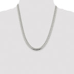 Sterling Silver Rhodium-plated 7.0mm Polished Domed Curb Chain