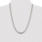 Sterling Silver Rhodium-plated 7.0mm Polished Domed Curb Chain