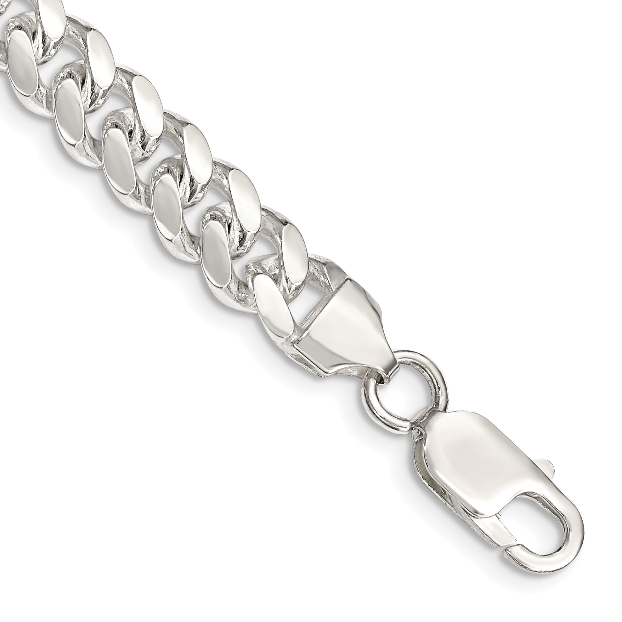 Sterling Silver 7.8mm Polished Domed Curb Chain Main image