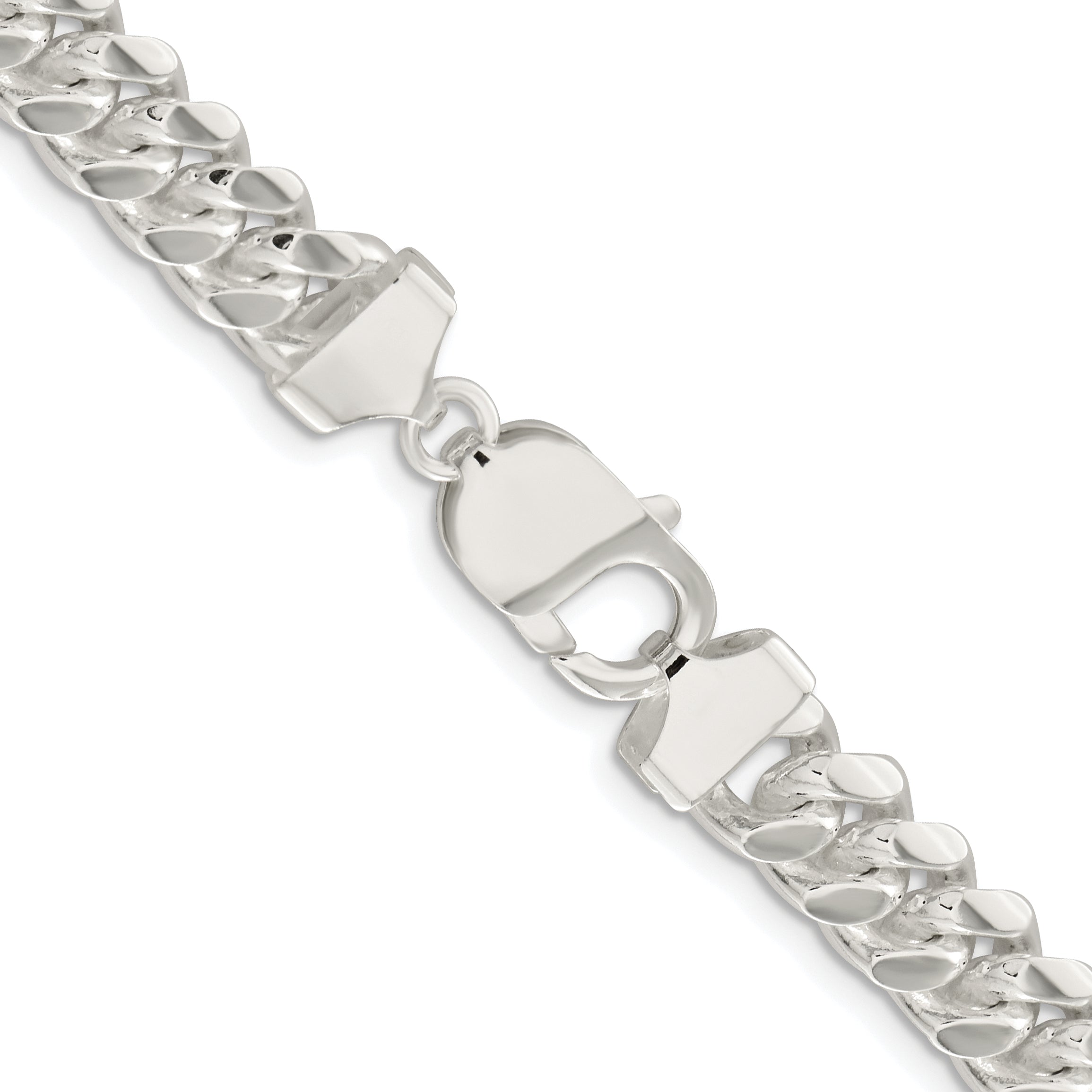 Sterling Silver Rhodium-Plated 9mm Polished Domed Curb Chain Secondary image