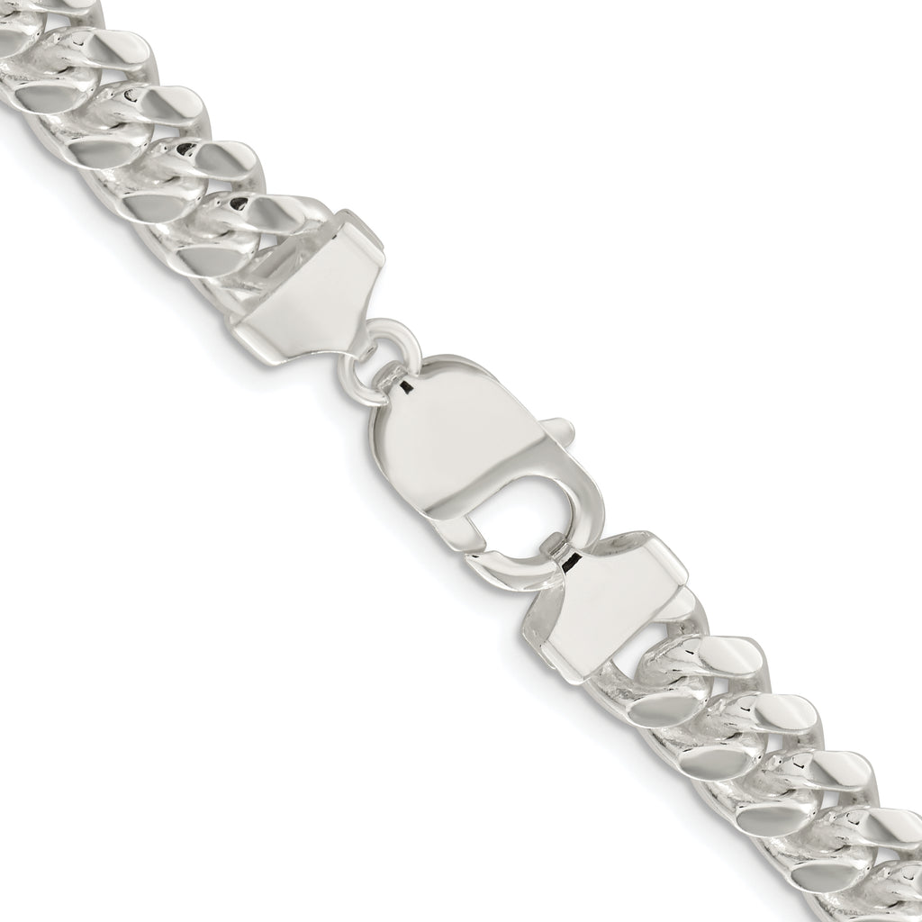 Sterling Silver Rhodium-Plated Curb Chain Necklace 9mm