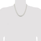 Sterling Silver Rhodium-plated 9mm Polished Domed Curb Chain
