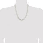 Sterling Silver Rhodium-Plated Curb Chain Necklace 9mm