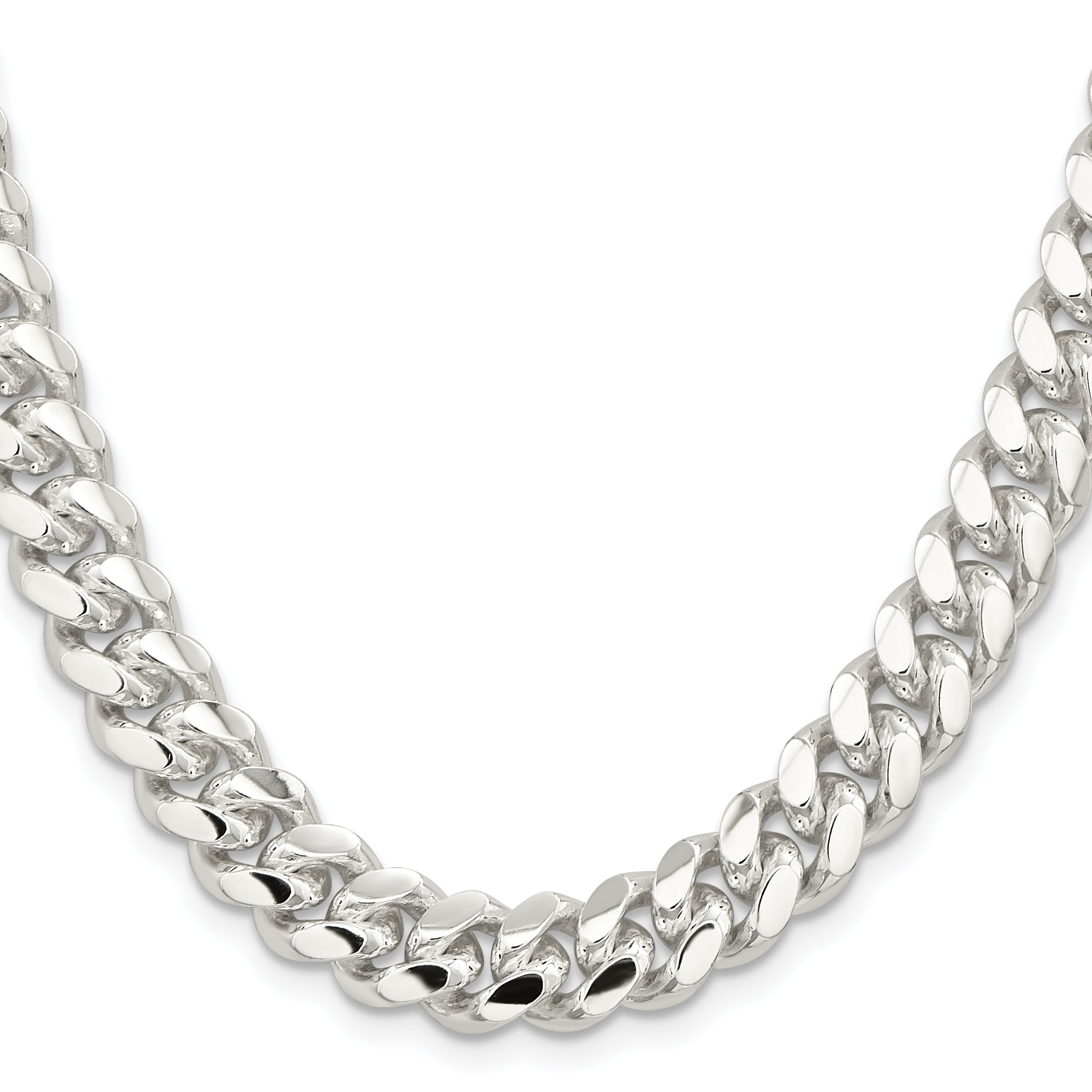 Sterling Silver 10.7mm Polished Domed Curb Chain
