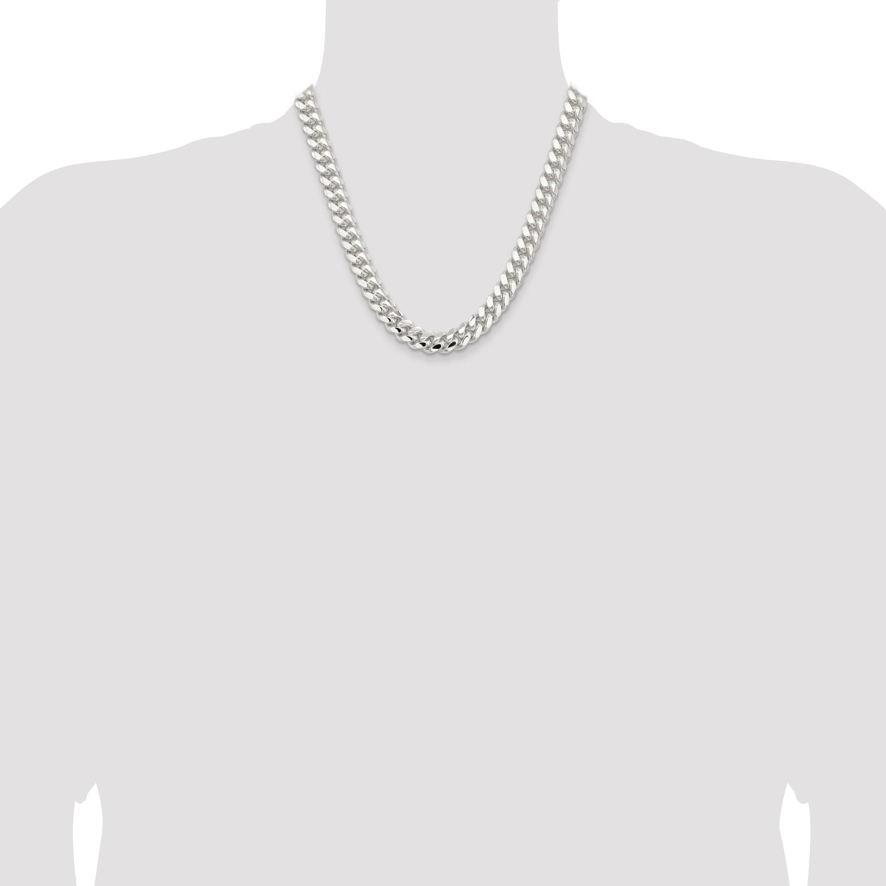 Sterling Silver 10.7mm Polished Domed Curb Chain