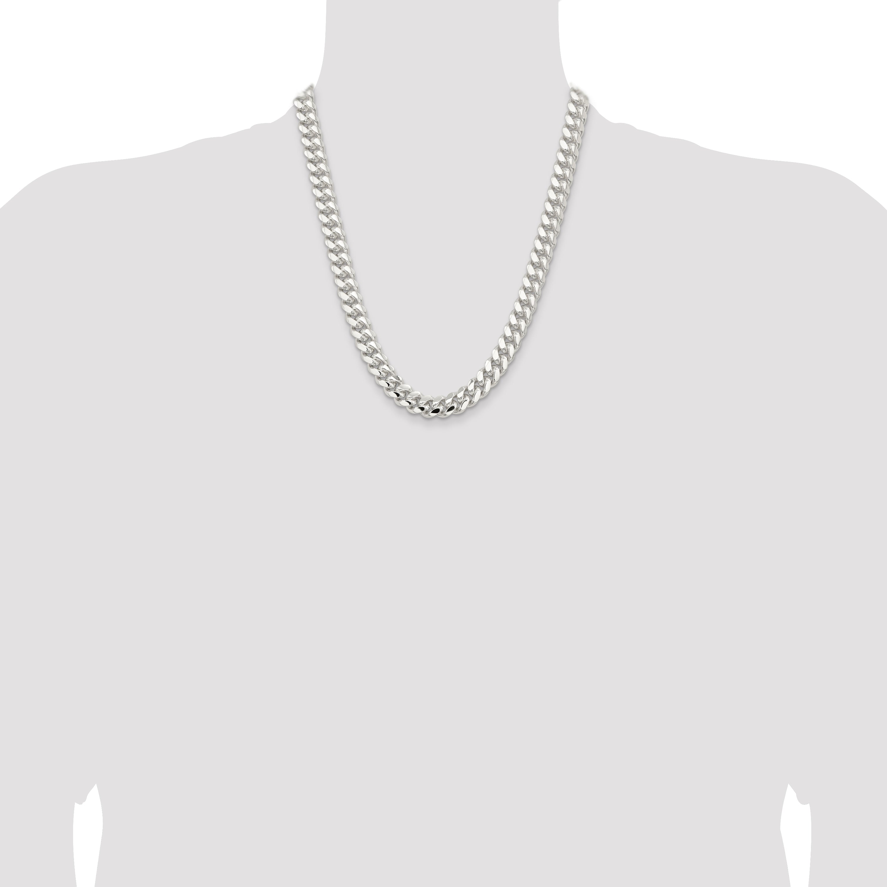 Sterling Silver 10.7mm Polished Domed Curb Chain