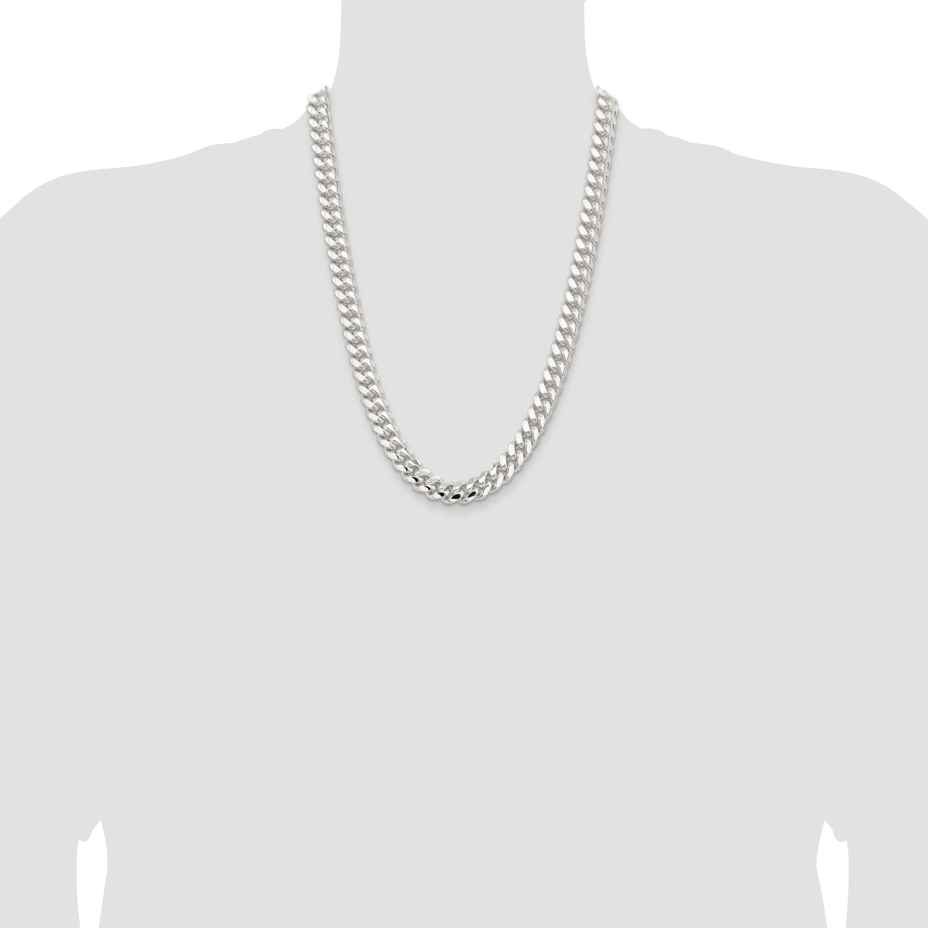 Sterling Silver 10.7mm Polished Domed Curb Chain