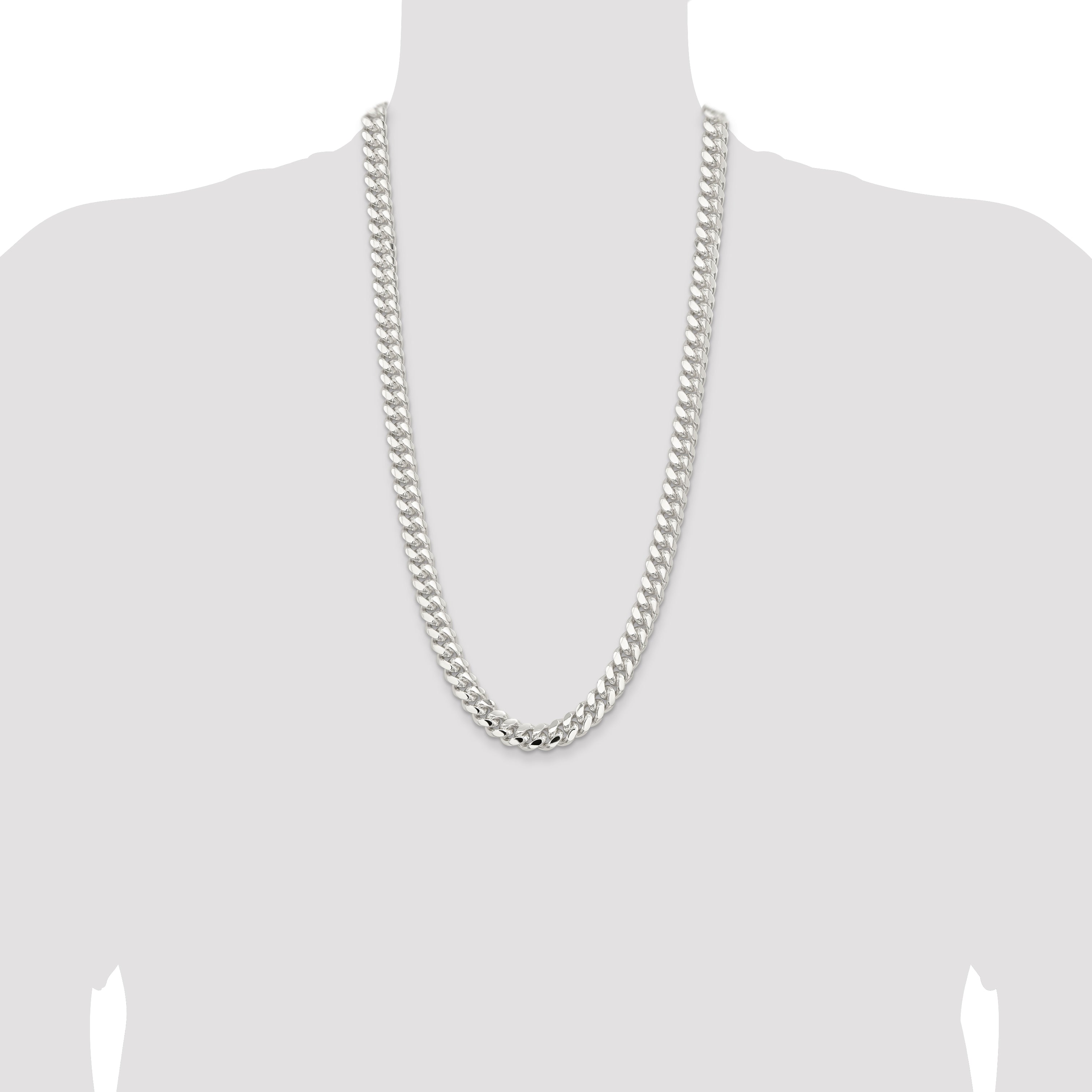 Sterling Silver 10.7mm Polished Domed Curb Chain