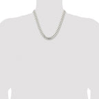 Sterling Silver Rhodium-plated 10.7mm Polished Domed Curb Chain