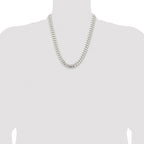 Sterling Silver Rhodium-plated 10.7mm Polished Domed Curb Chain