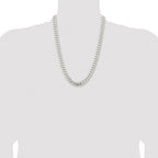 Sterling Silver Rhodium-plated 10.7mm Polished Domed Curb Chain