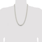 Sterling Silver Rhodium-plated 10.7mm Polished Domed Curb Chain