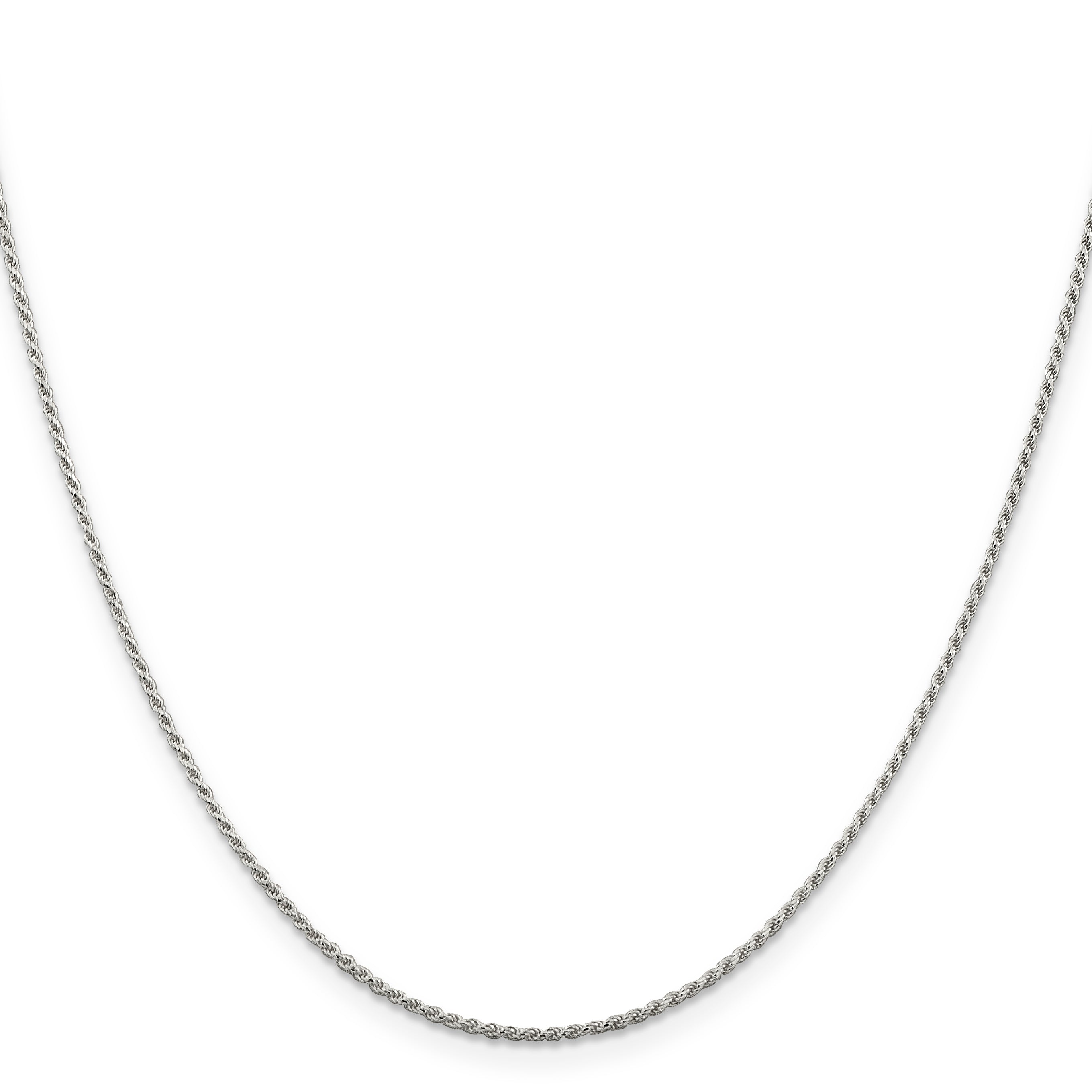 Sterling Silver 1.2mm Diamond-Cut Rope Chain With Extension Secondary image