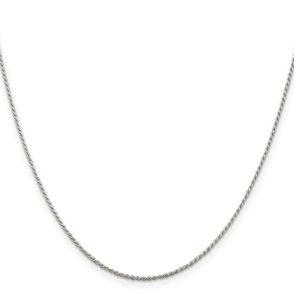 Sterling Silver 1.2mm Diamond-Cut Rope Chain Anklet