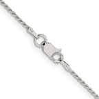 Sterling Silver 1.2mm Diamond-Cut Rope Chain Anklet