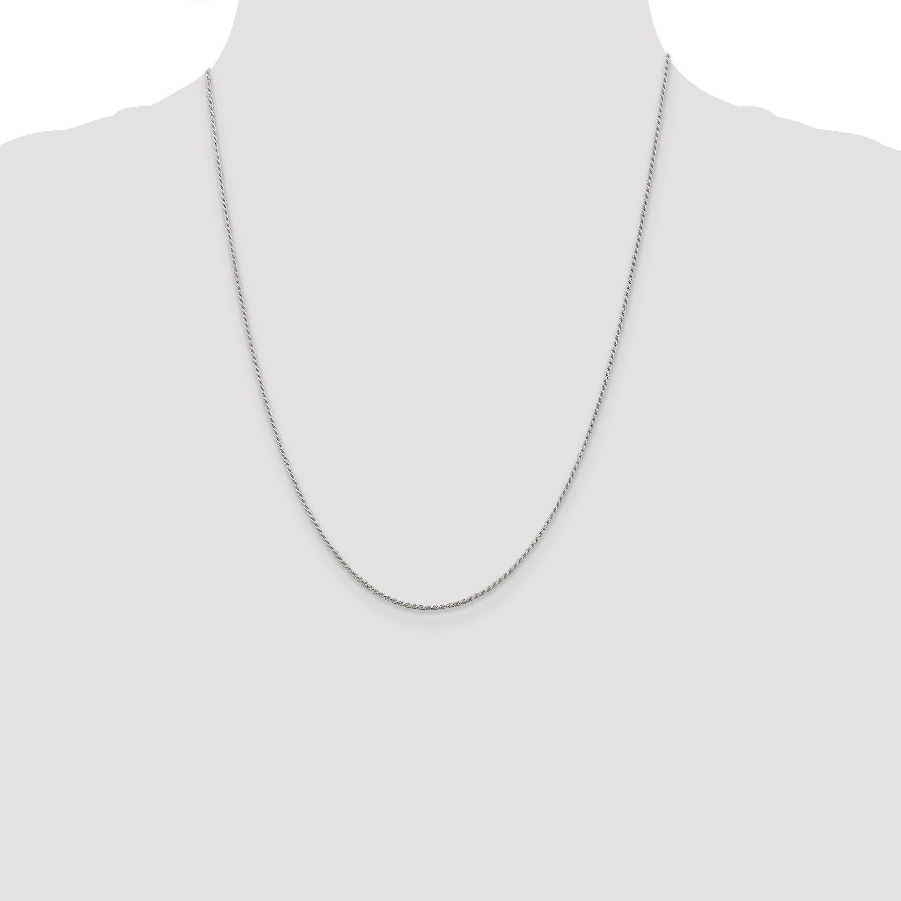 Sterling Silver 1.2mm Diamond-Cut Rope Chain w/ ext.