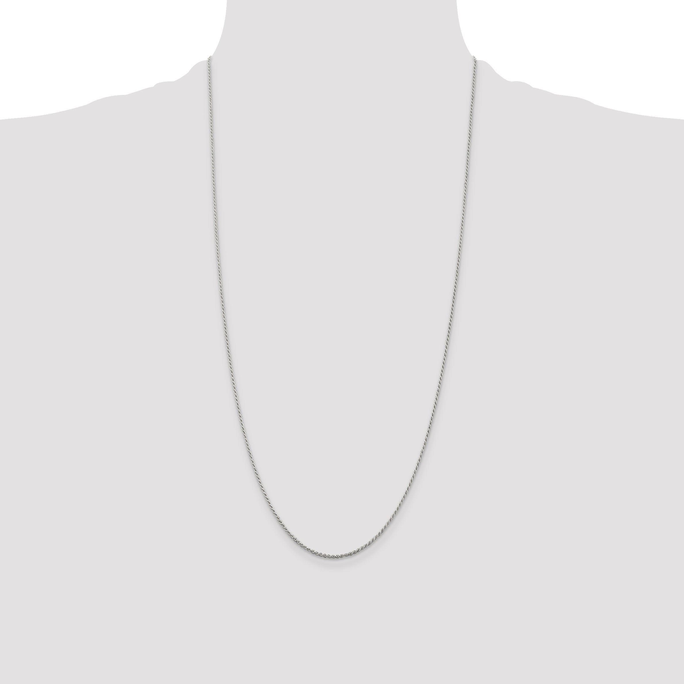 Sterling Silver 1.2mm Diamond-Cut Rope Chain Anklet