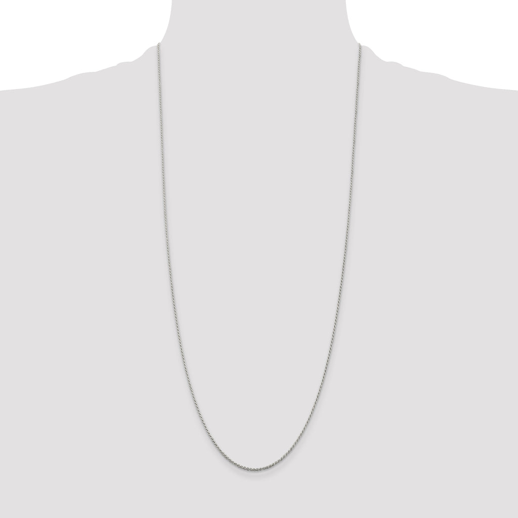 Sterling Silver 1.2mm Diamond-Cut Rope Chain Anklet
