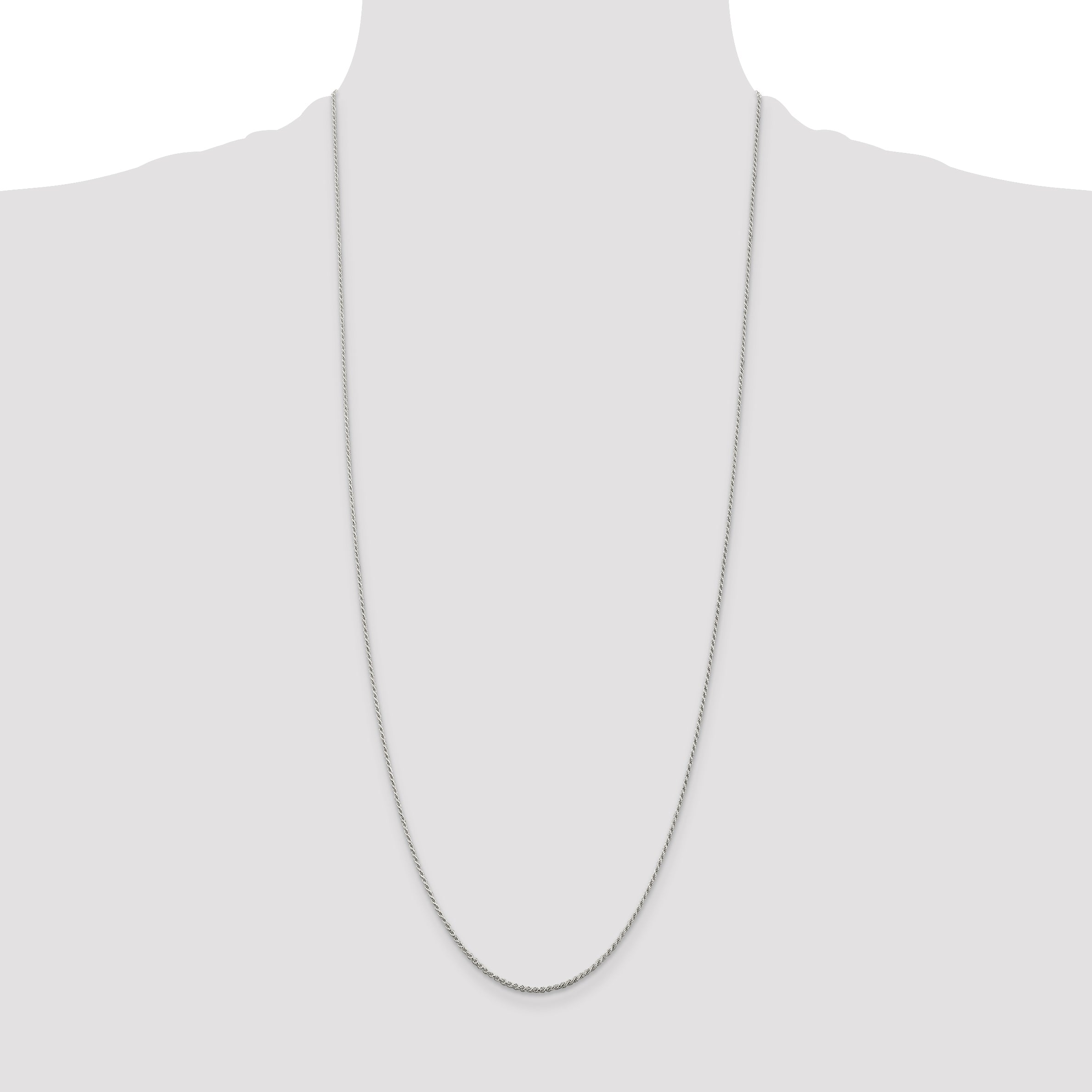 Sterling Silver 1.2mm Diamond-Cut Rope Chain Anklet