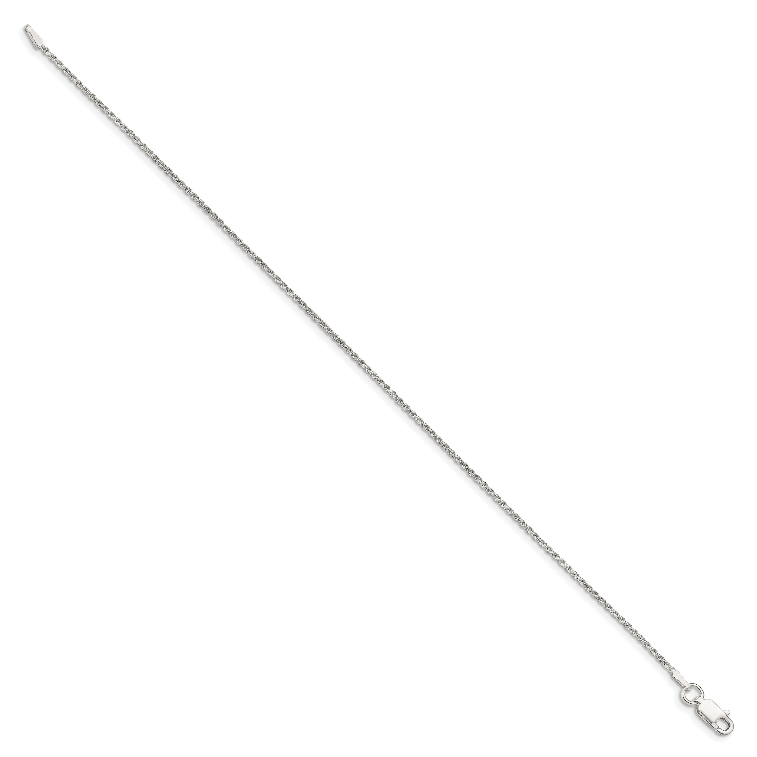 Diamond-Cut Rope Chain in Sterling Silver, 1.2mm Secondary image