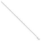 Sterling Silver 1.2mm Diamond-Cut Rope Chain Anklet