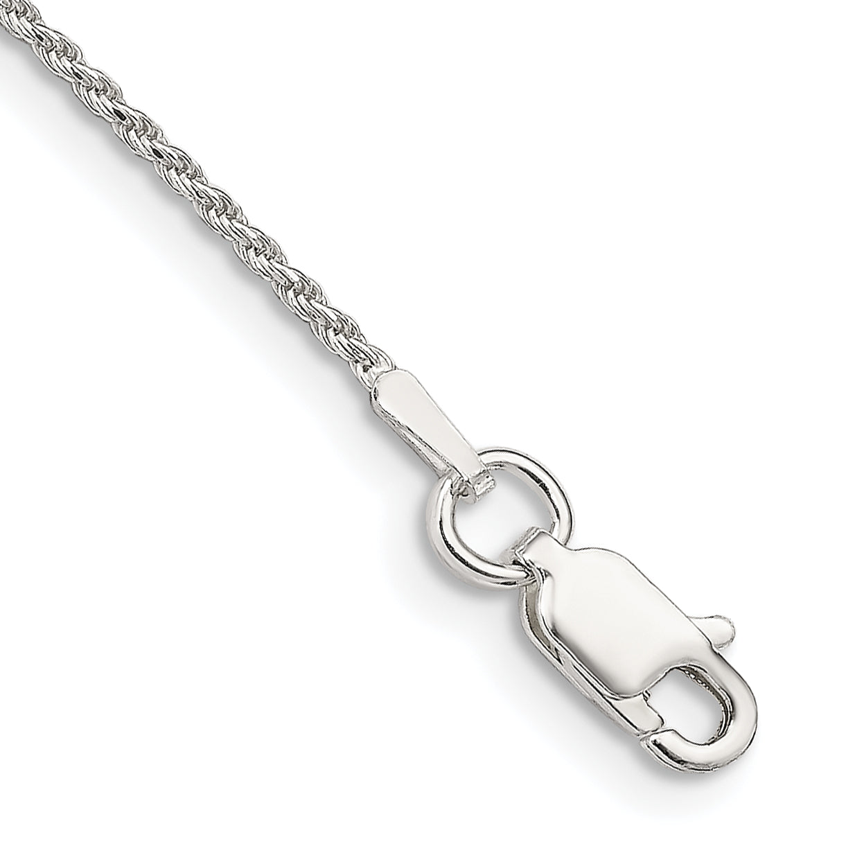 Sterling Silver 1.2mm Diamond-cut Rope Chain Anklet Main image