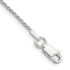 Sterling Silver 1.2mm Diamond-Cut Rope Chain Anklet
