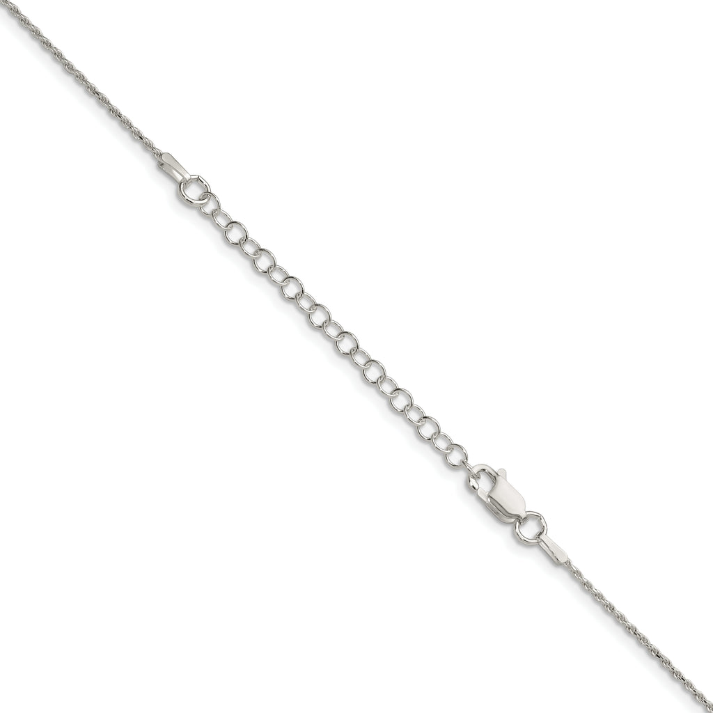 Sterling Silver 1.2mm Diamond-Cut Rope Chain w/ ext.