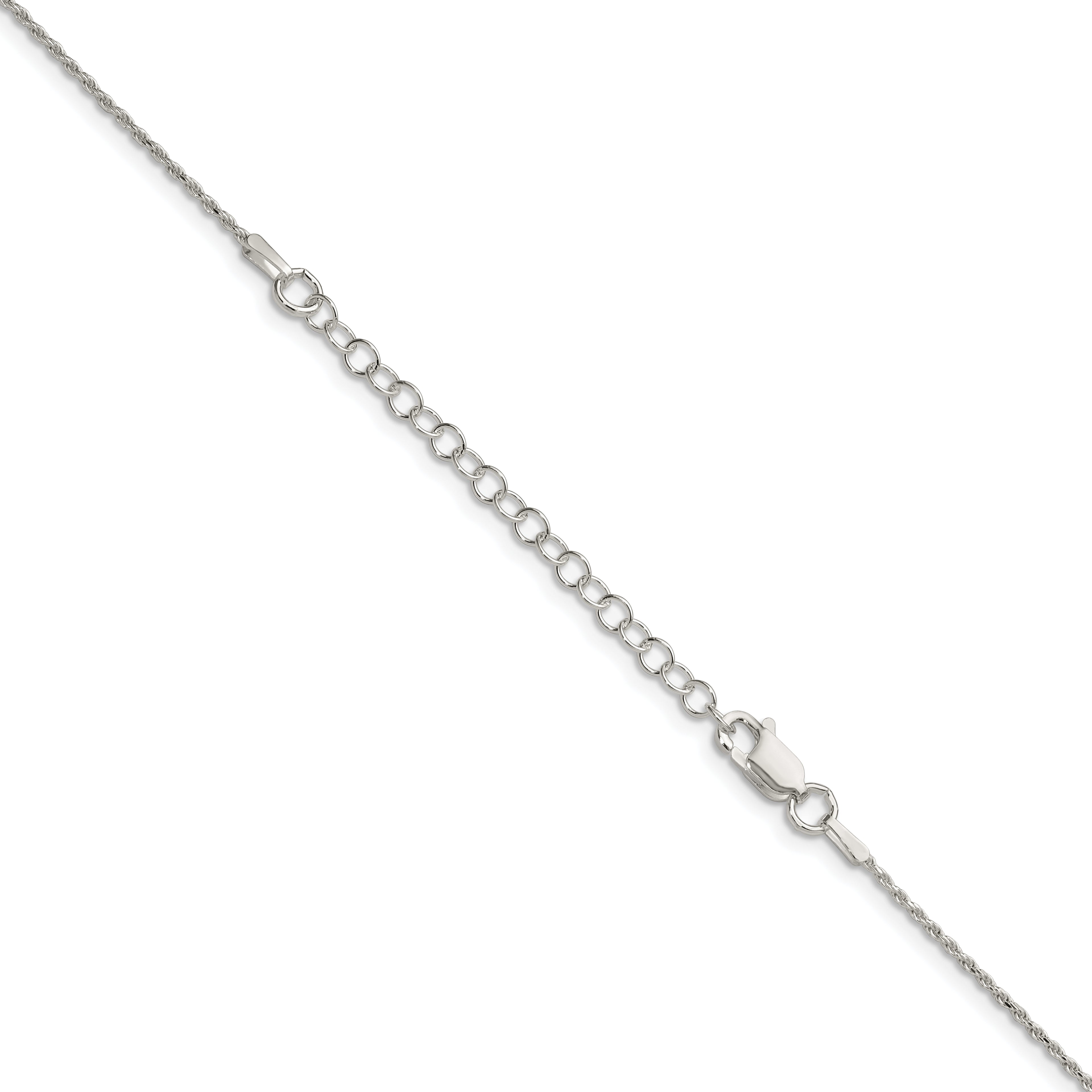 Sterling Silver 1.2mm Diamond-Cut Rope Chain w/ ext.