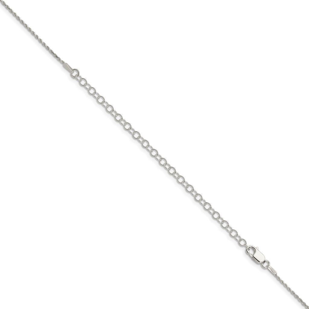 Sterling Silver 1.2mm Diamond-Cut Rope Chain w/ ext.