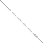Sterling Silver 1.2mm Diamond-Cut Rope Chain w/ ext.