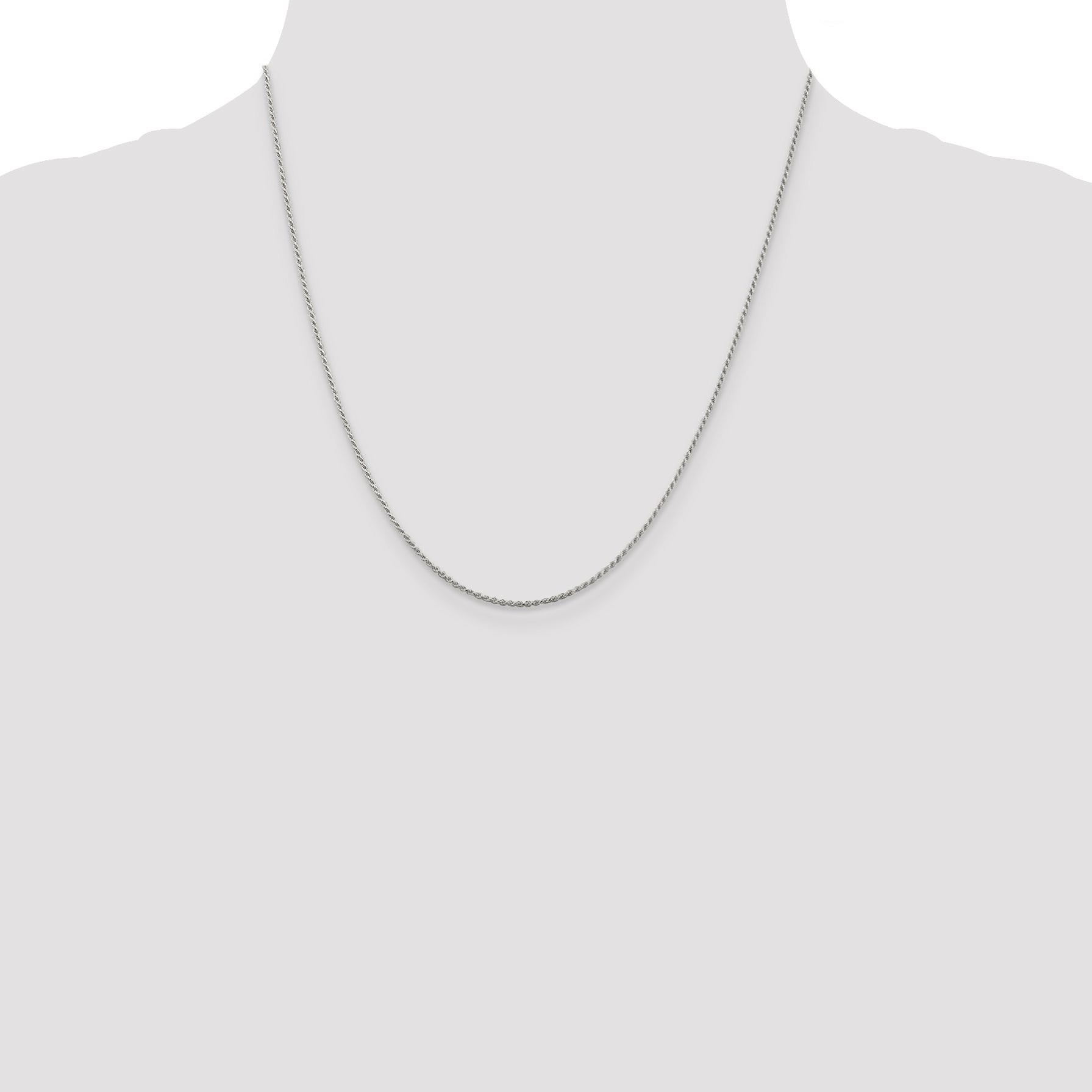 Sterling Silver Rhodium-plated 1.1mm Diamond-Cut Rope Chain