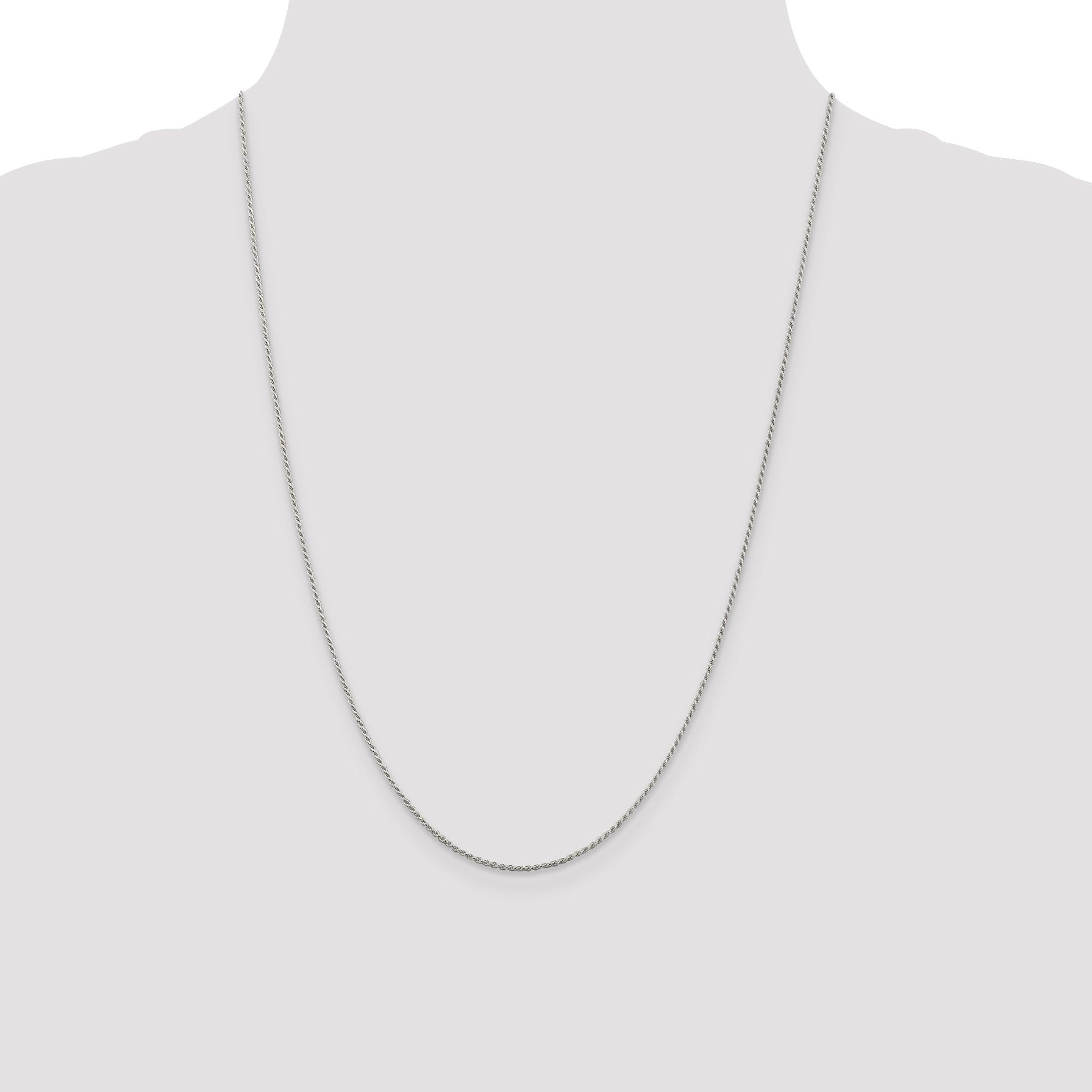 Sterling Silver Rhodium-plated 1.1mm Diamond-Cut Rope Chain