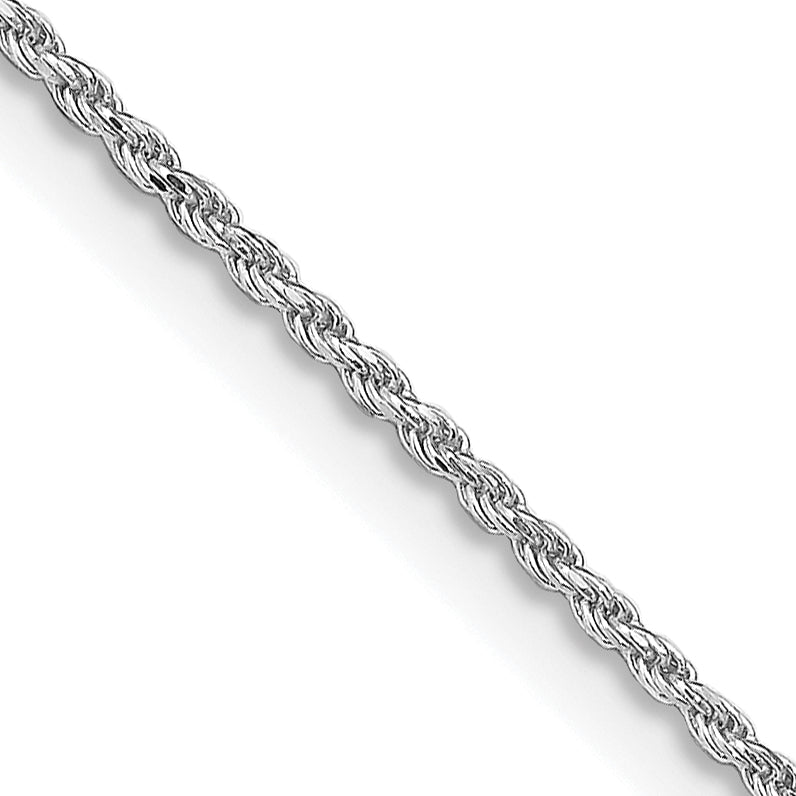 Sterling Silver Rhodium-plated 1.1mm Diamond-Cut Rope Chain w/ ext.