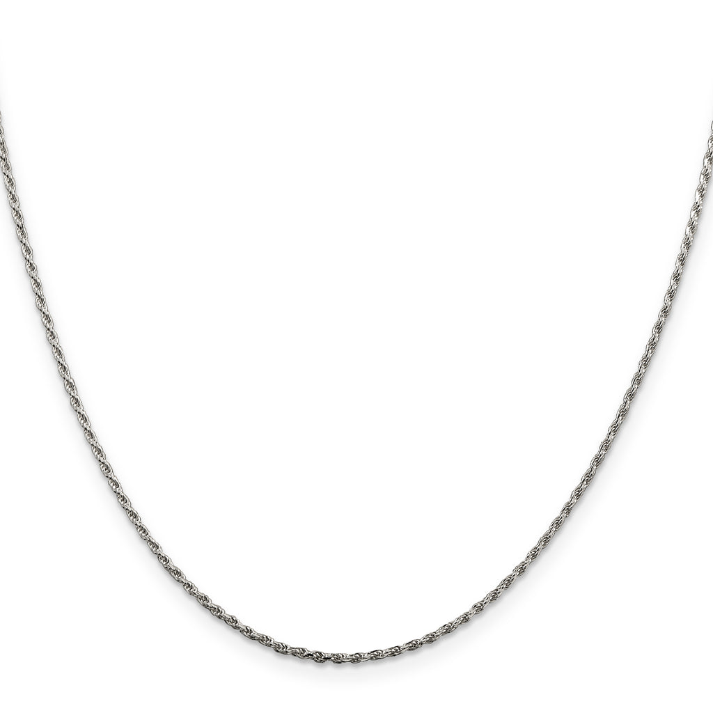 Sterling Silver 1.5mm Diamond-Cut Rope Chain Anklet