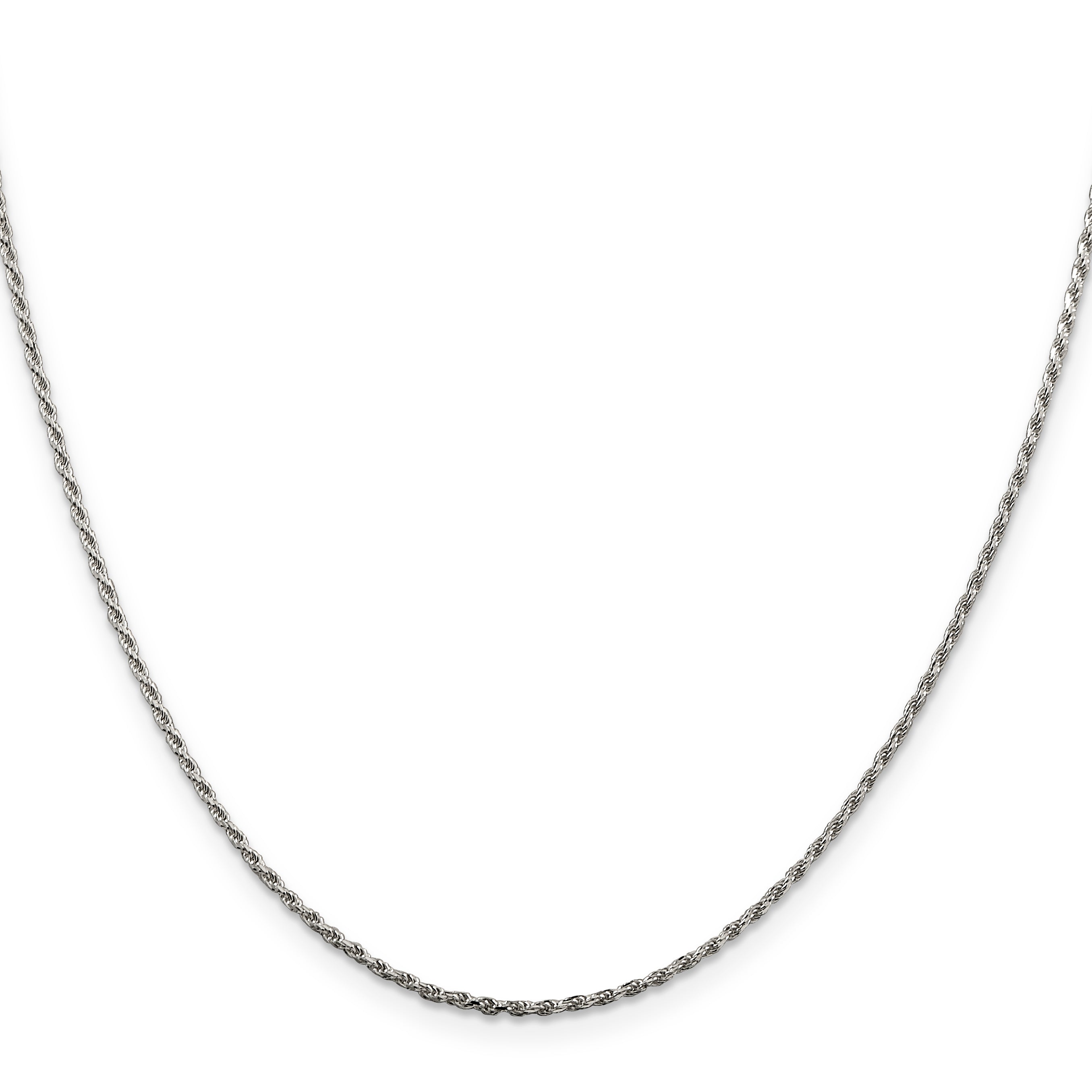 Sterling Silver 1.5mm Diamond-Cut Rope Chain Anklet